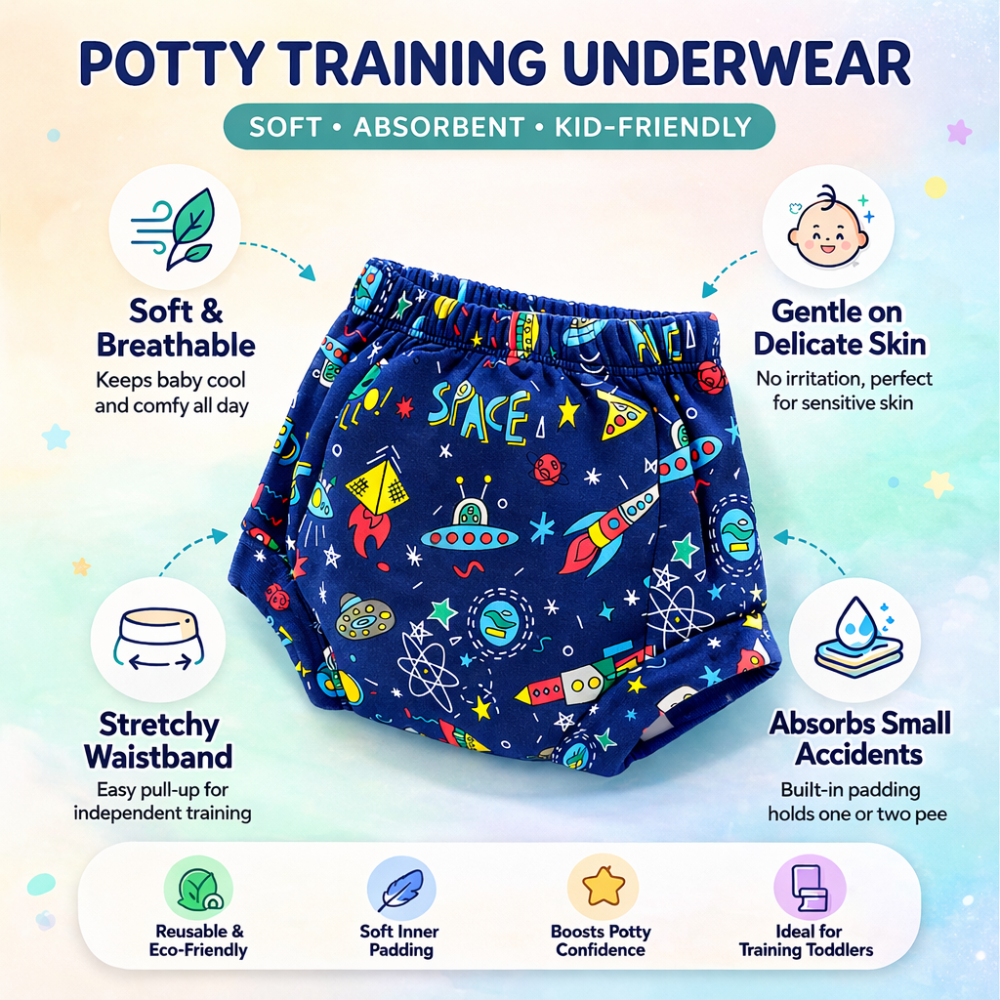 Leak-Proof Potty Training Pants for Babies | Washable Training Underwear India