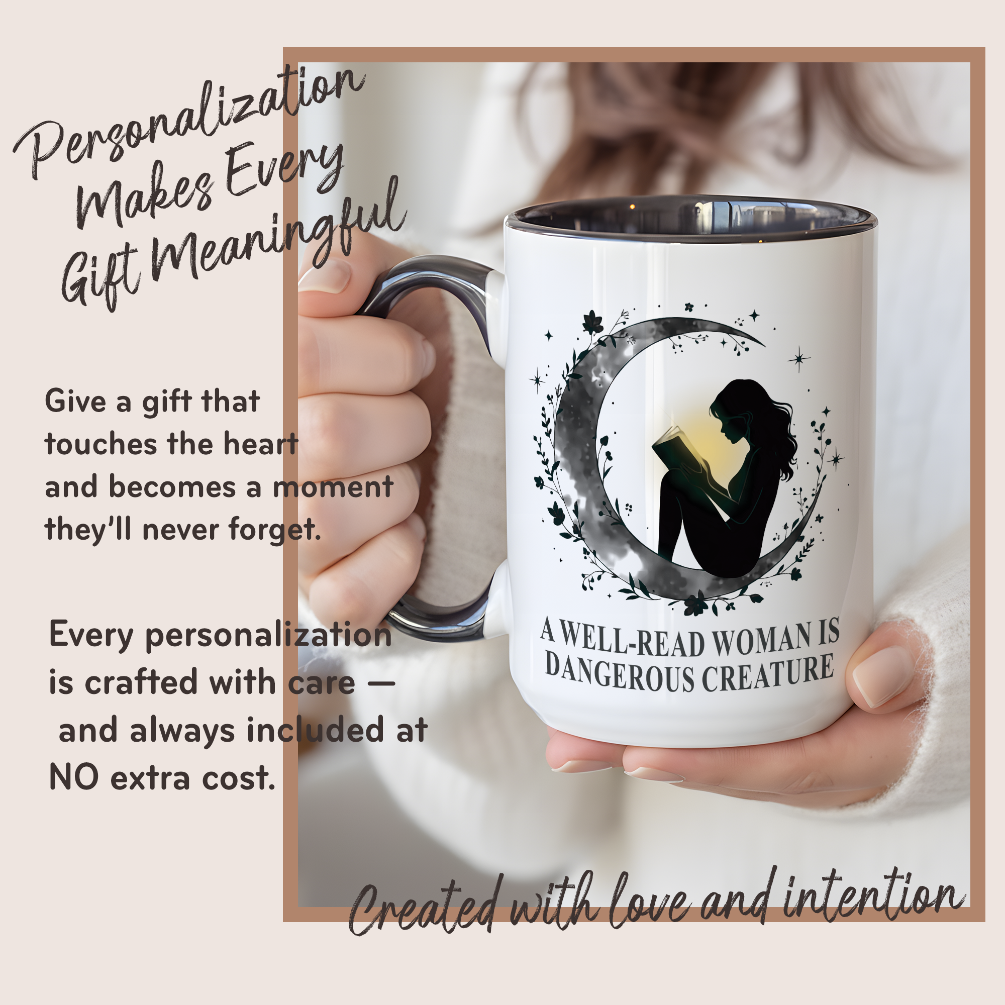 A Well Read Woman Is Dangerous Creature Mug – Feminist Book Lover Gift – Empowered Reader Coffee Cup – 11oz 15oz Ringer Mug | Mug 118