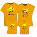 I Love Family Matching Family T-Shirts Set of 3 & 4 for Mom, Dad, Son and Daughter
