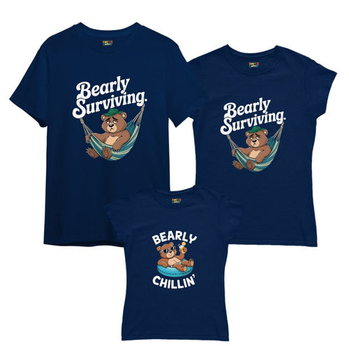 Bearly Surviving and Chilling Funny Bear Vacation Family Tshirts