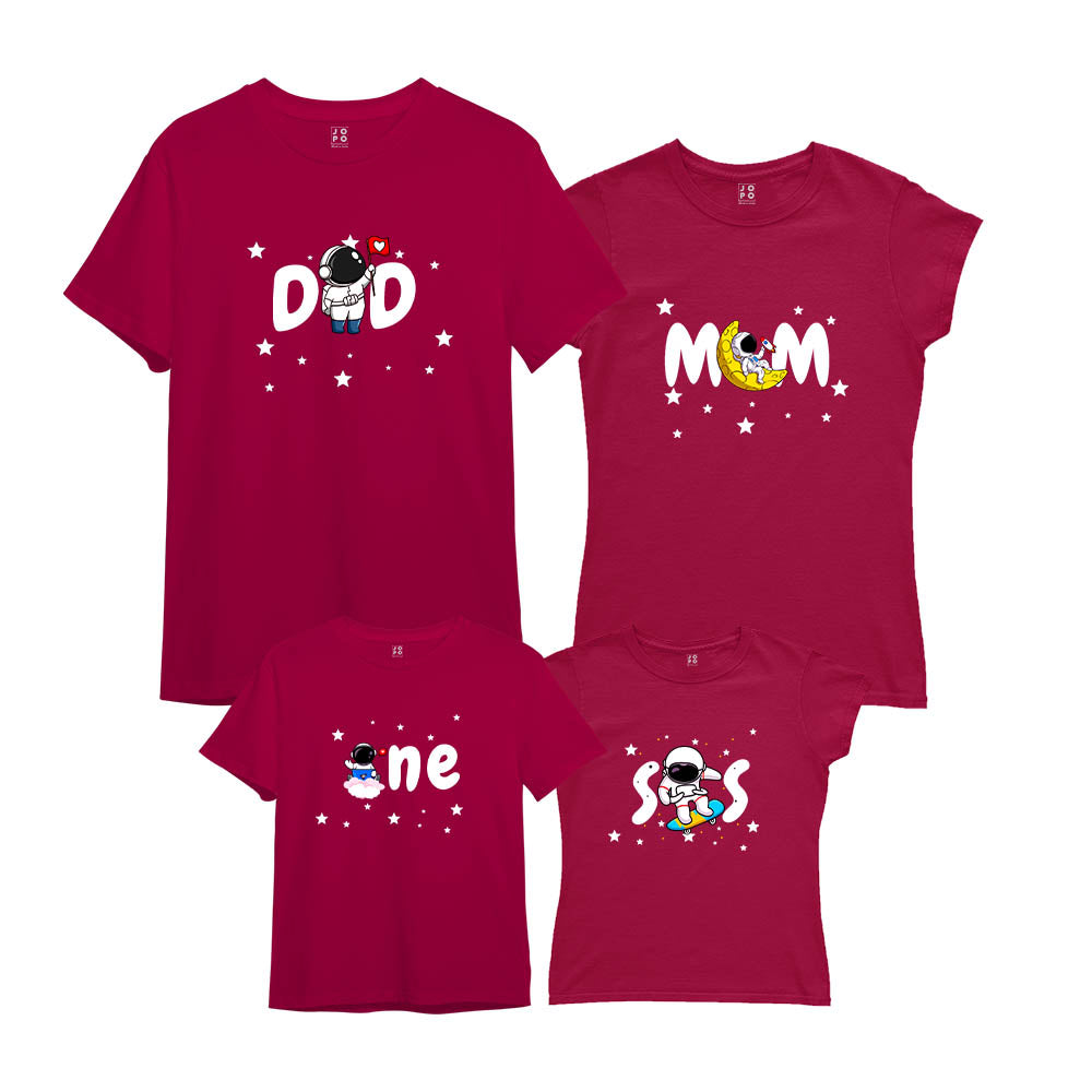 Space Theme Astronaut Matching Family Tshirts