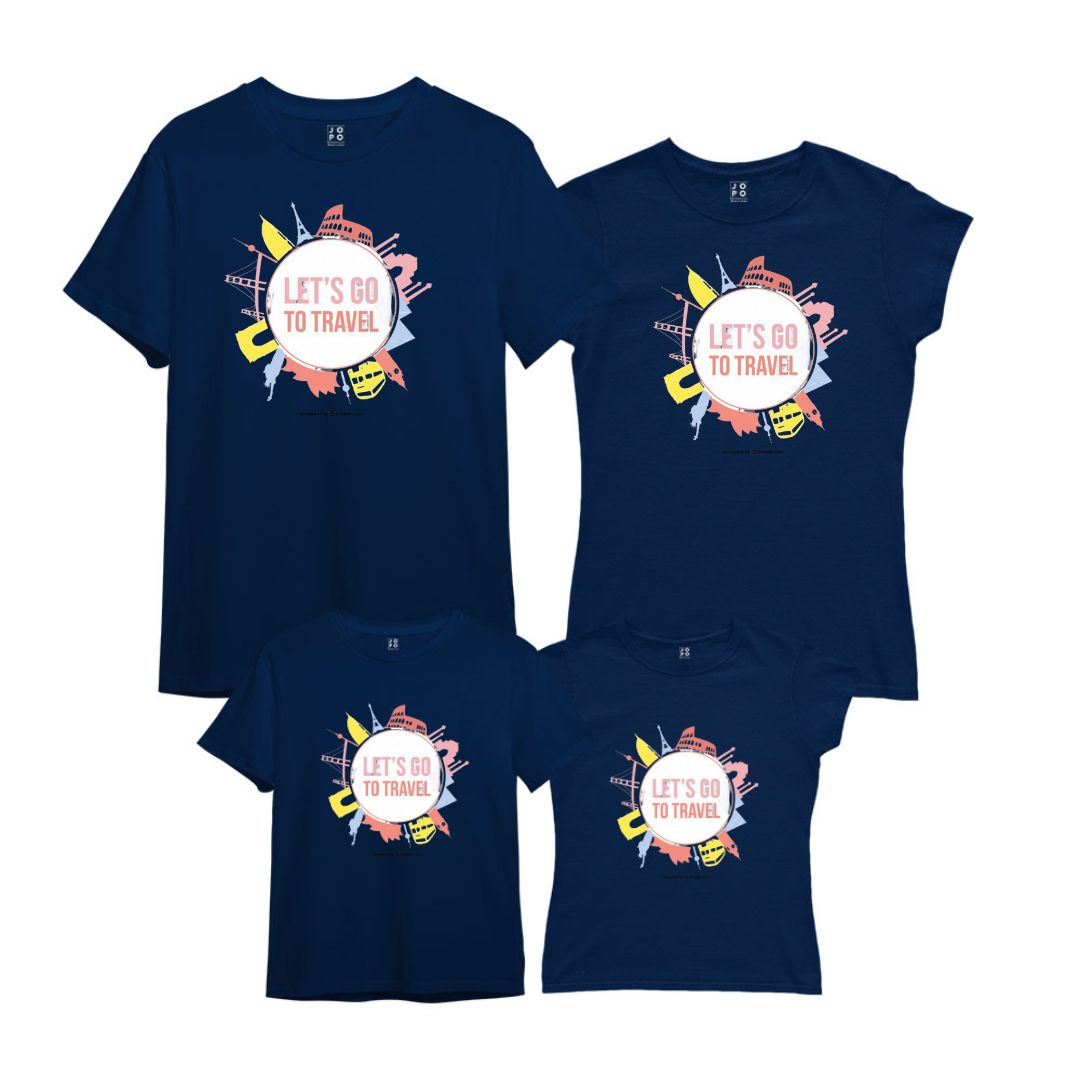 Lets go to Travel Printed Family Vacation T-Shirts
