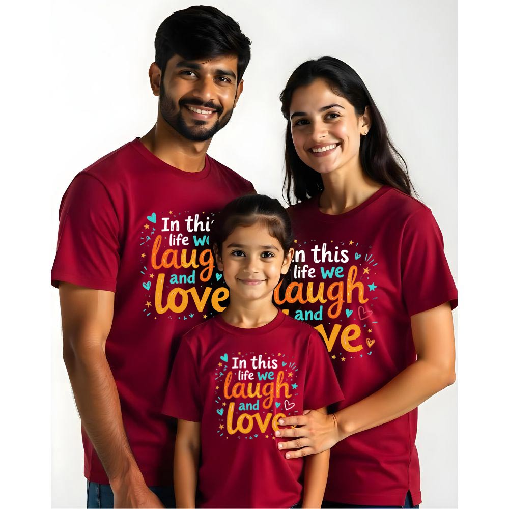 Love Laugh Matching Family Tshirts Set