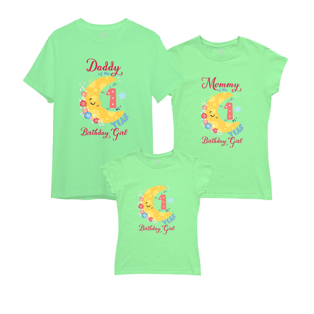 Moon Theme Matching Family T-Shirts Set of 3 and 4 for Mom, Dad, Son & Daughter