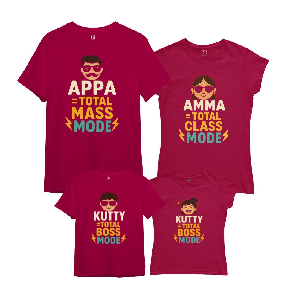Ultimate Family T-Shirt  Combo - Appa Mass  Amma Boss Kutty Class