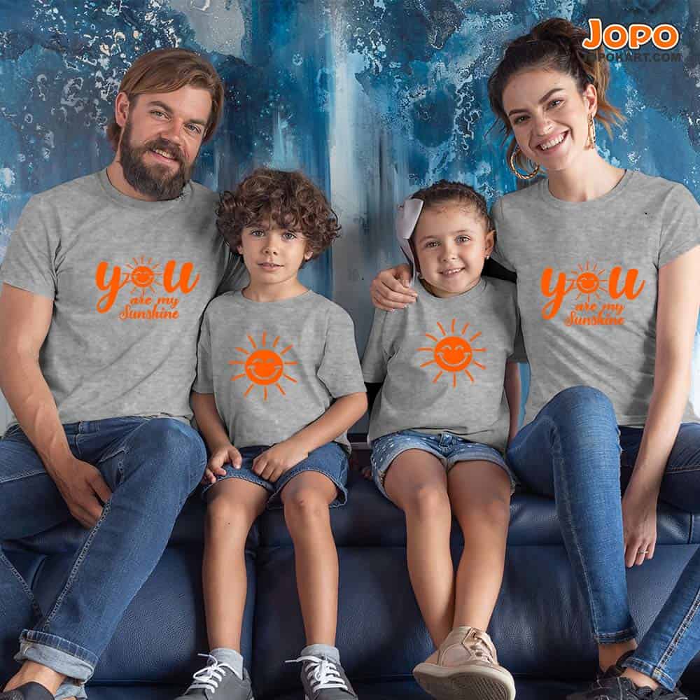 You are my Sun-Shine Matching Family T-Shirts Set of 3 & 4 for Mom, Dad, Son & Daughter