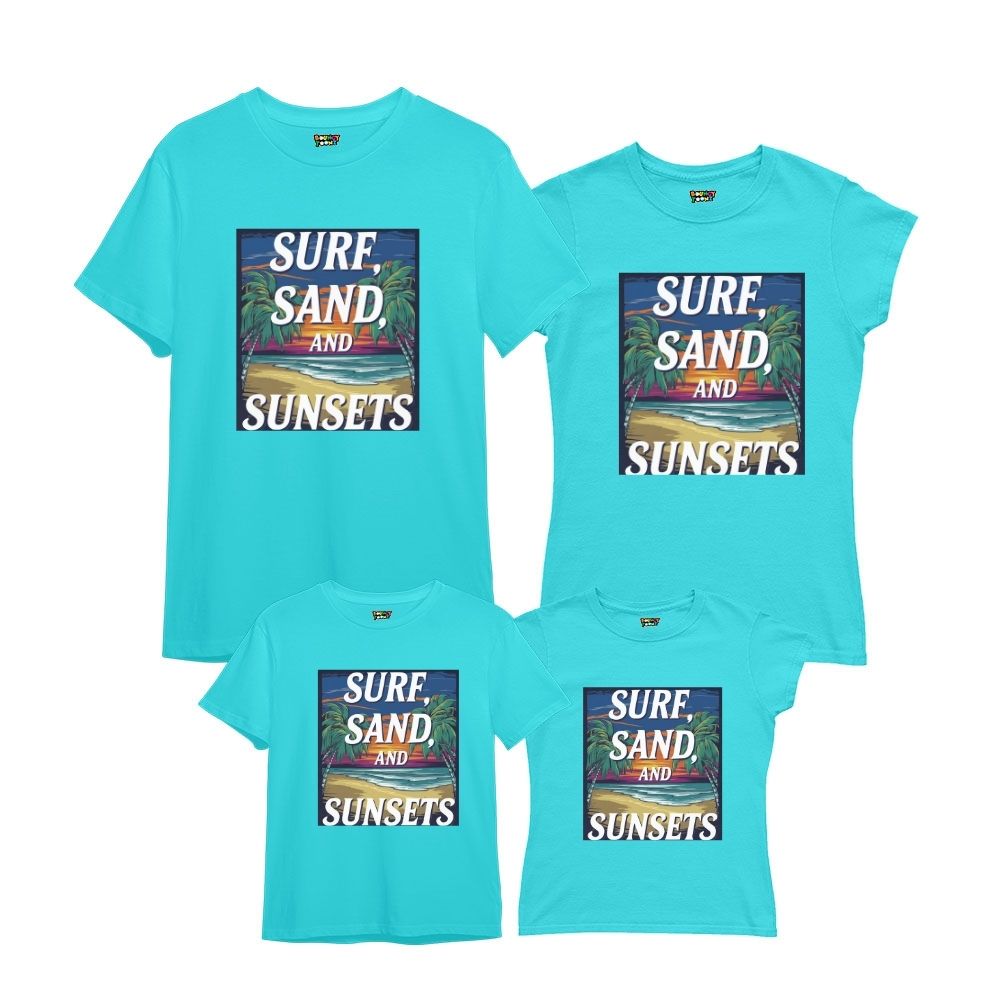 Surf Sand and Sunsets Matching Family Tshirts