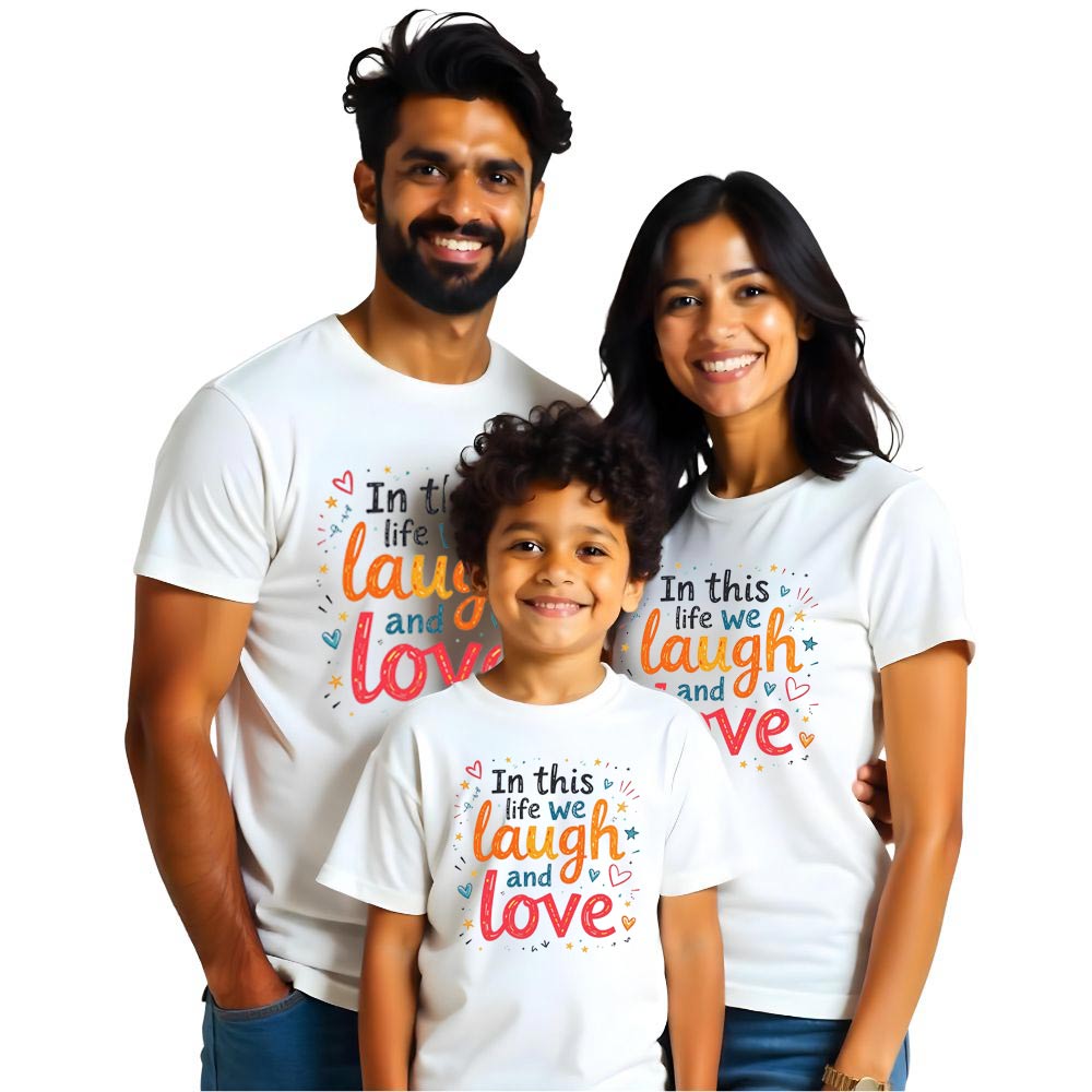 Love Laugh Matching Family Tshirts Set