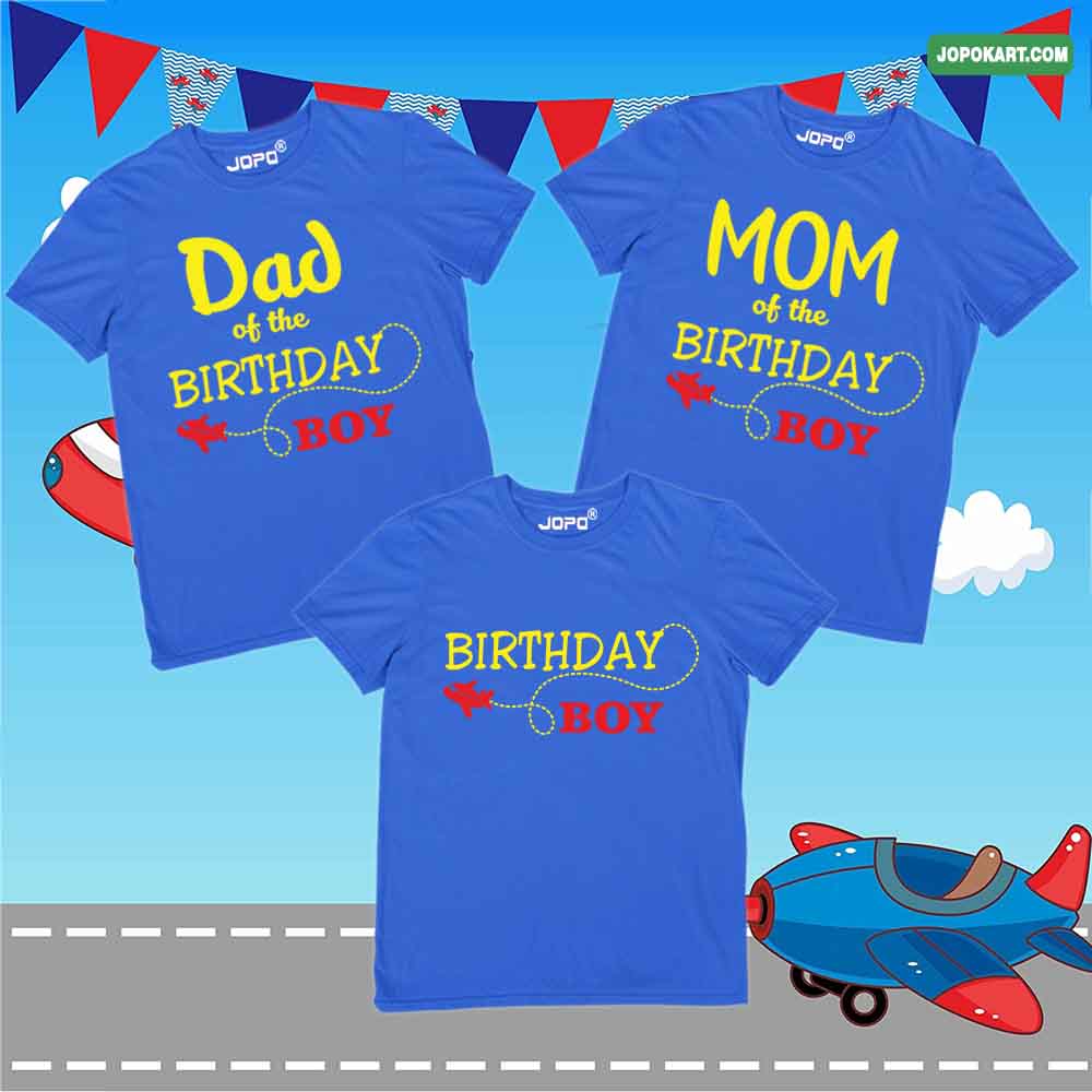 Airplane Theme Birthday Boy Family T-Shirts