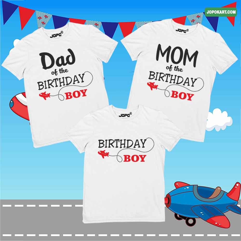 Airplane Theme Birthday Boy Family T-Shirts