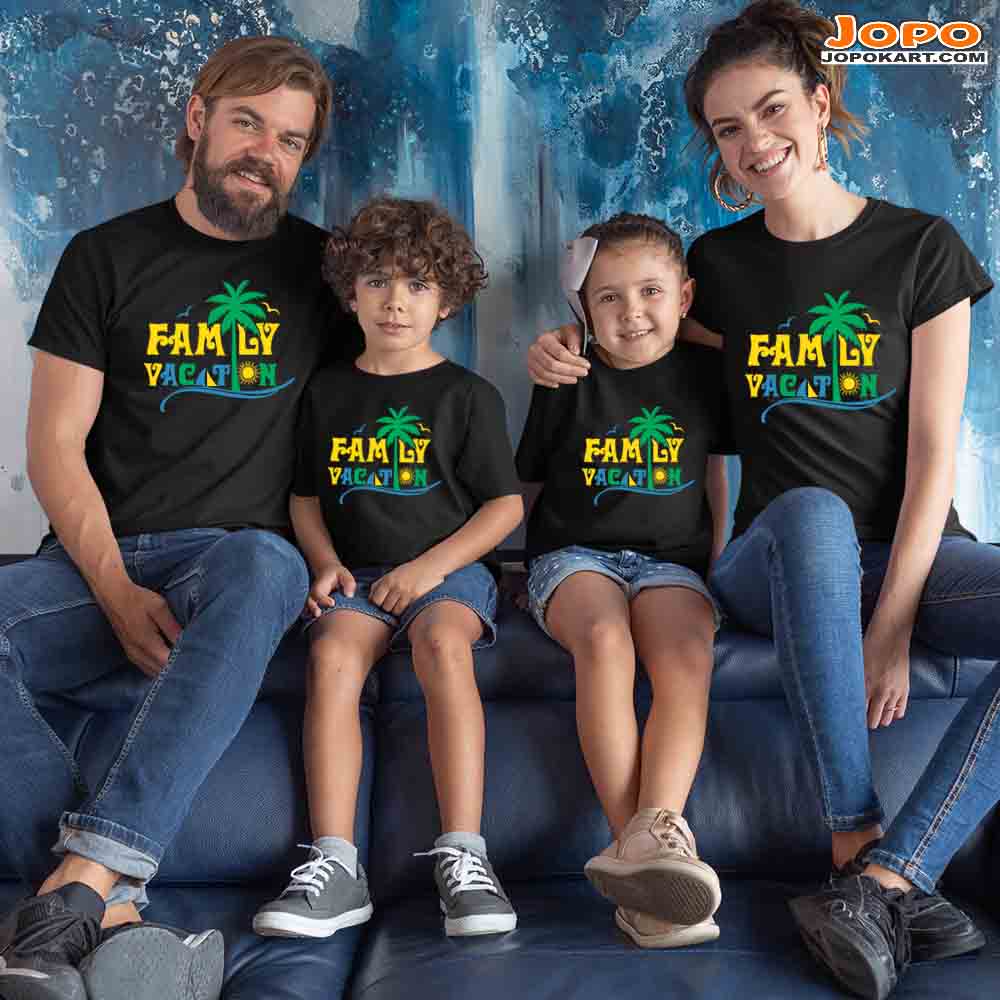 Family Vacation Matching Family T-Shirts Set of 3 and 4 for Mom, Dad, Son & Daughter