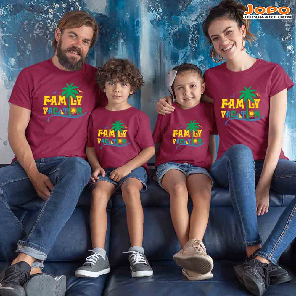 Family Vacation Matching Family T-Shirts Set of 3 and 4 for Mom, Dad, Son & Daughter