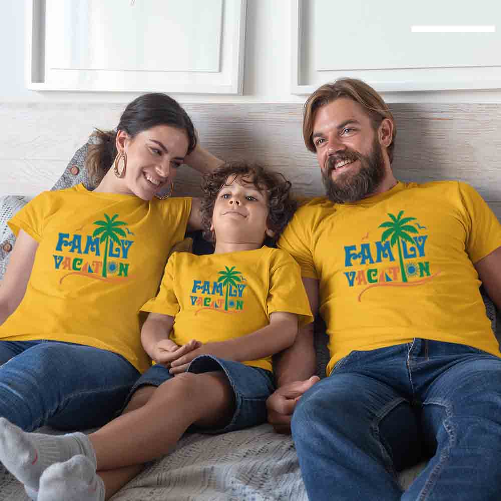 Family Vacation Matching Family T-Shirts Set of 3 and 4 for Mom, Dad, Son & Daughter