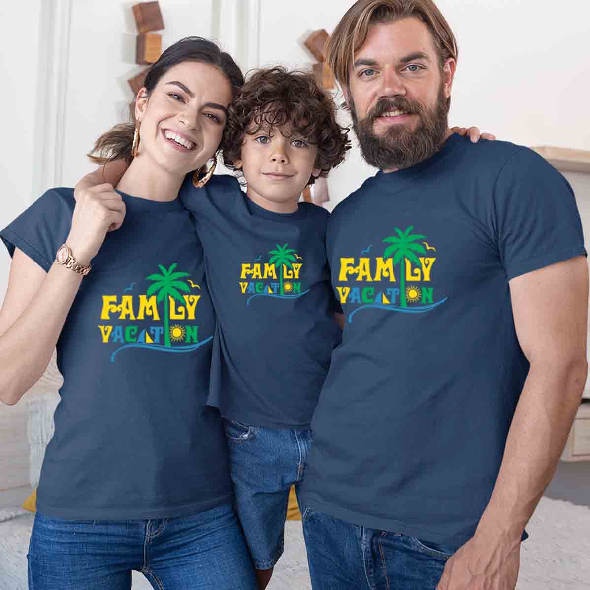 Family Vacation Matching Family T-Shirts Set of 3 and 4 for Mom, Dad, Son & Daughter