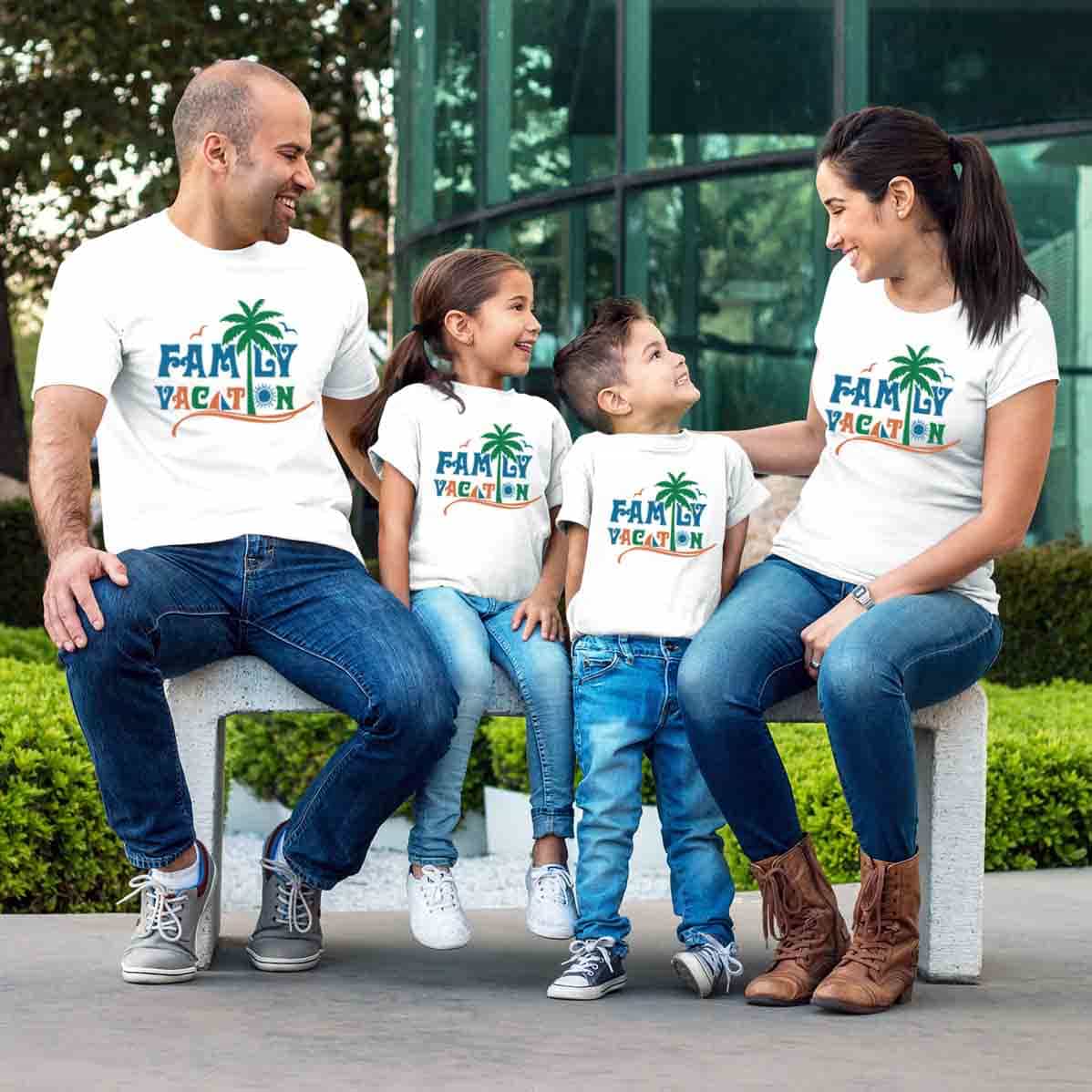 Family Vacation Matching Family T-Shirts Set of 3 and 4 for Mom, Dad, Son & Daughter