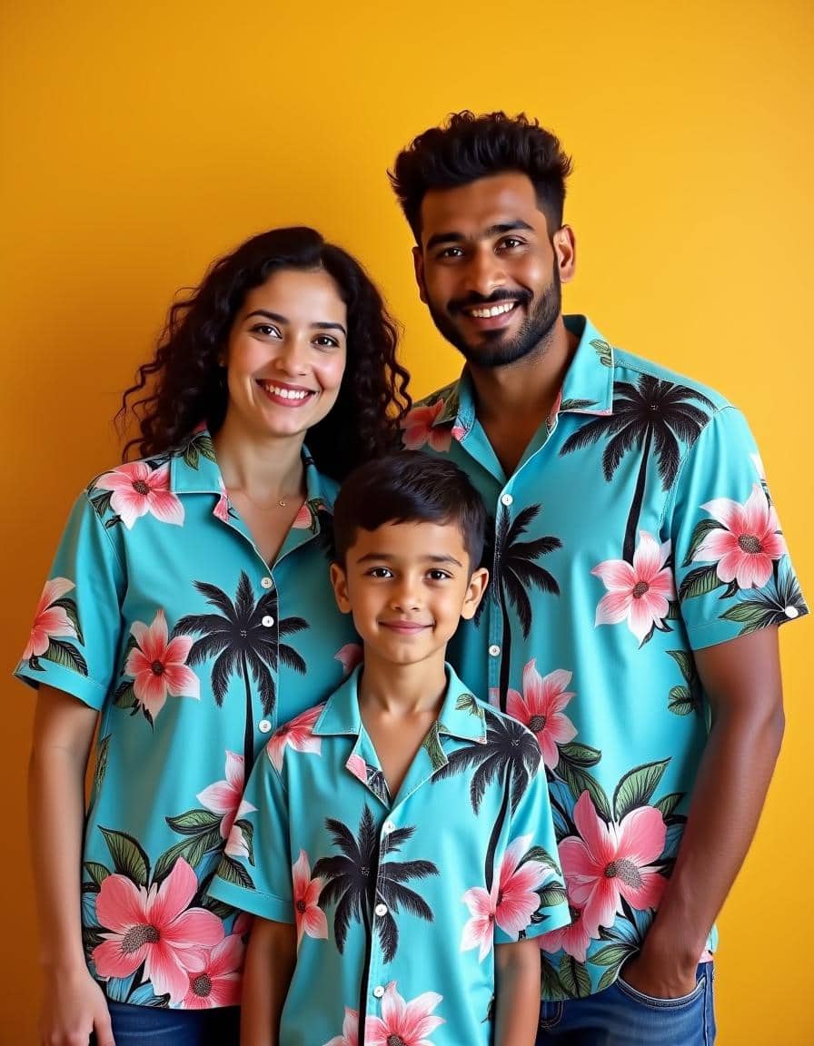 Tropical Floral Shirts for Family Vacation and Photoshoots