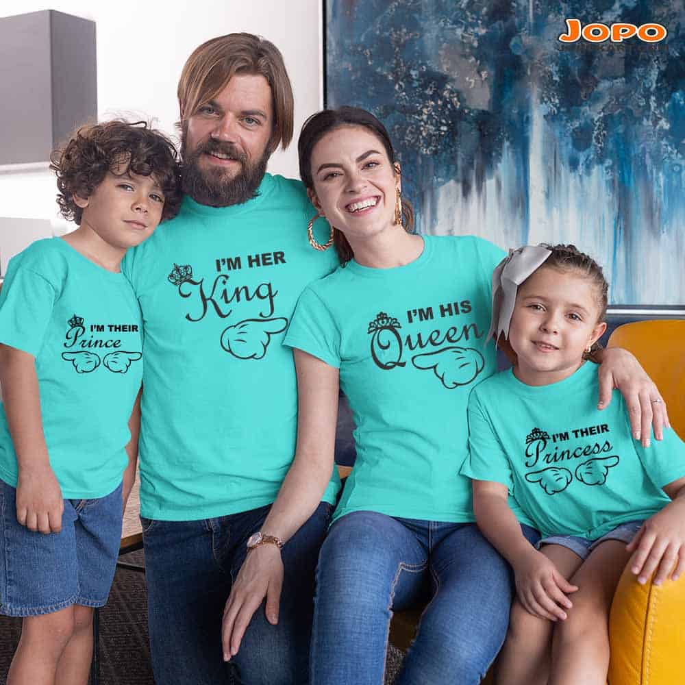 I'm Her King Queen, I'm His Queen Prince Princess Family T-Shirts Set of 3 and 4