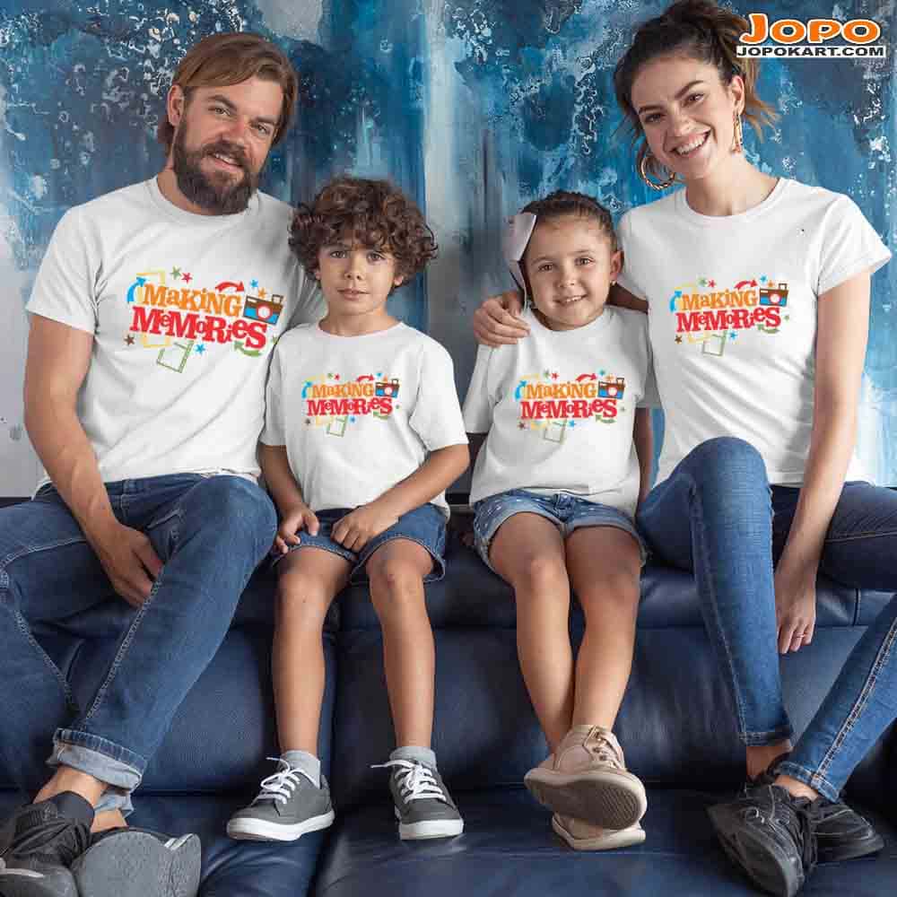 Making Memories Matching Family T-Shirts Set of 3 and 4 for Dad, Son, Mom and Daughter