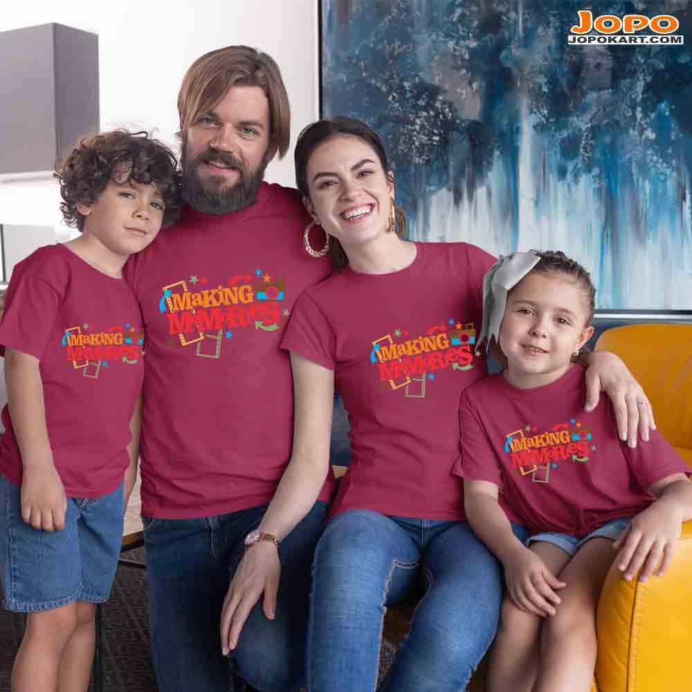 Making Memories Matching Family T-Shirts Set of 3 and 4 for Dad, Son, Mom and Daughter