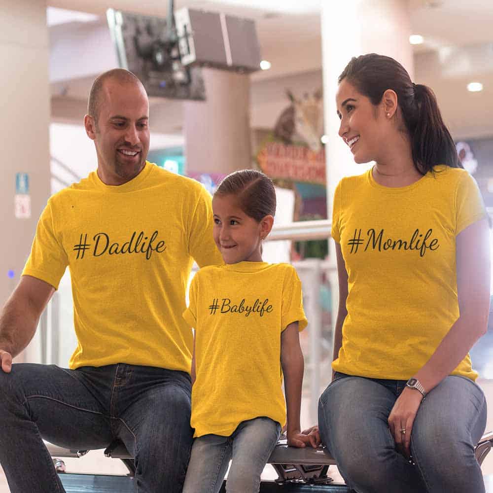Momlife Dadlife Babylife Matching Family T-Shirts Set of 3
