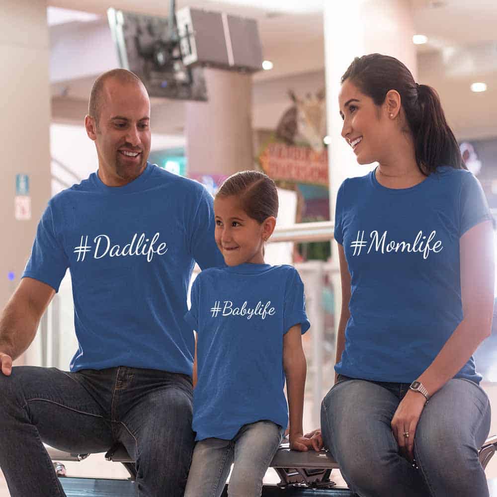 Momlife Dadlife Babylife Matching Family T-Shirts Set of 3