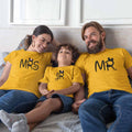 Mr Mrs Jr Matching Family T-Shirts Set of 3 for Son, Mom and Dad