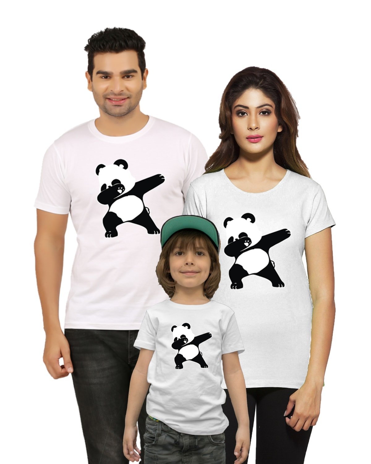 Dabbing Panda Matching Family T-Shirts Set of 3, 4, 5 & 6