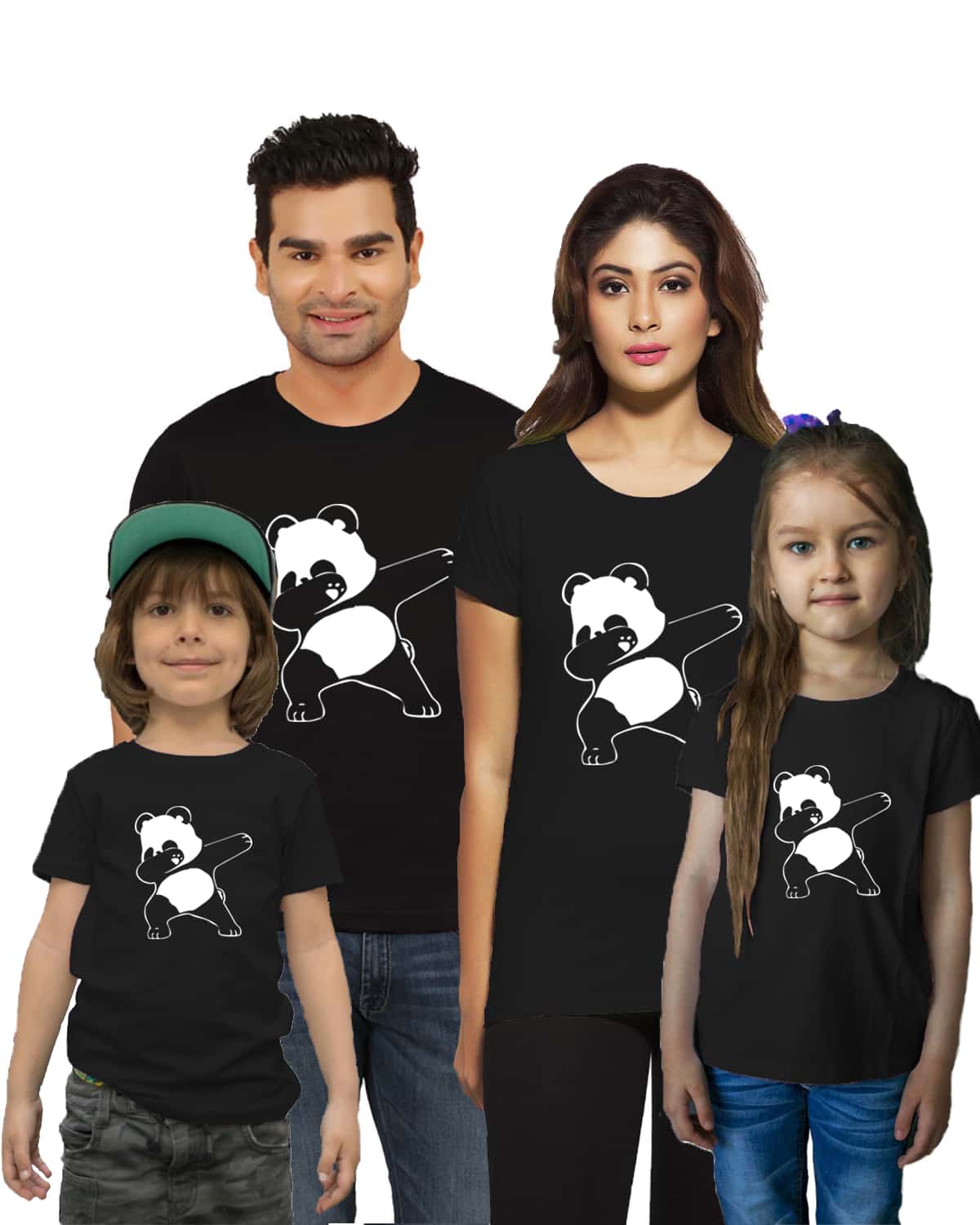 Dabbing Panda Matching Family T-Shirts Set of 3, 4, 5 & 6