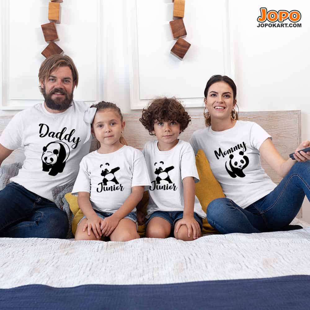 Crazy Panda Matching Family T-Shirts Set of 3, 4, 5 & 6