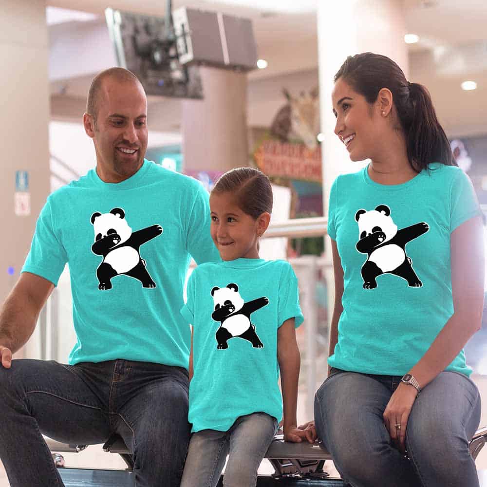 Dabbing Panda Matching Family T-Shirts Set of 3, 4, 5 & 6