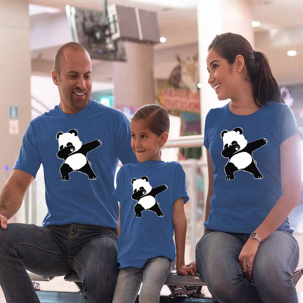 Dabbing Panda Matching Family T-Shirts Set of 3, 4, 5 & 6
