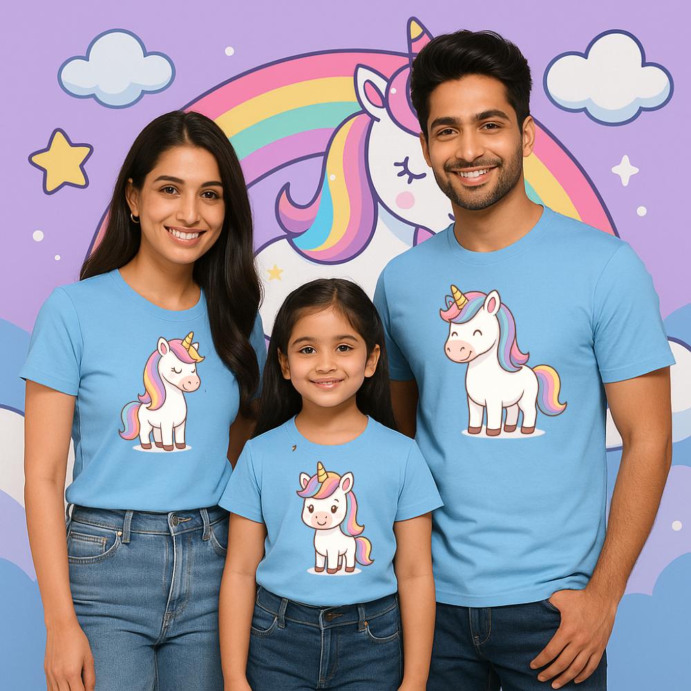 Whimsical Wonders - Pastel Unicorn Vibes Matching Family Set