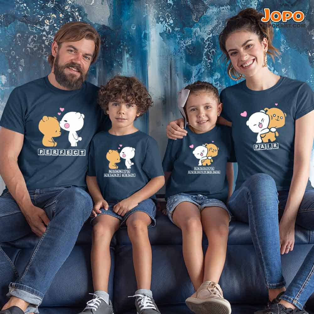 Mommy's Heartbeat Daddy's Everything Matching Tees Set of 3 and 4