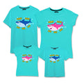 Baby Shark Theme Matching Family T-Shirts Set of 3, 4, 5 for Mom, Dad, Son & Daughter