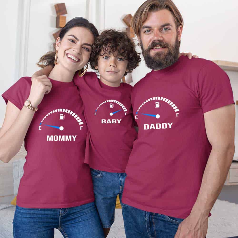 Funny Speedometer Matching Family T-Shirts Set of 3 & 4 for Dad, Mom, Son & Daughter