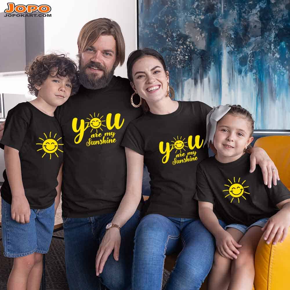 You are my Sun-Shine Matching Family T-Shirts Set of 3 & 4 for Mom, Dad, Son & Daughter