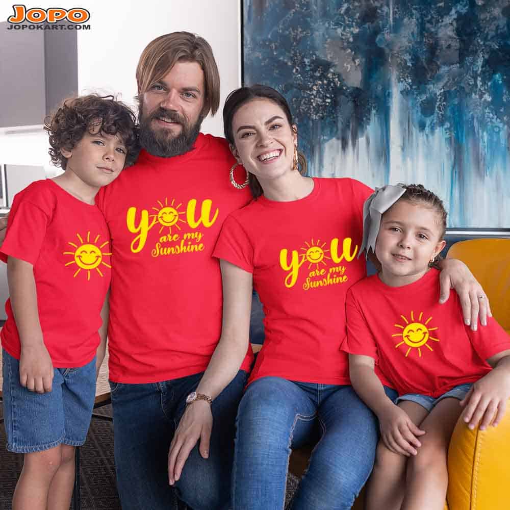 You are my Sun-Shine Matching Family T-Shirts Set of 3 & 4 for Mom, Dad, Son & Daughter
