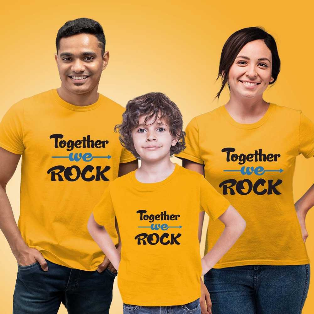 Together We Rock Matching Family T-Shirts Set of 3 and 4 for Mom, Dad, Son & Daughter